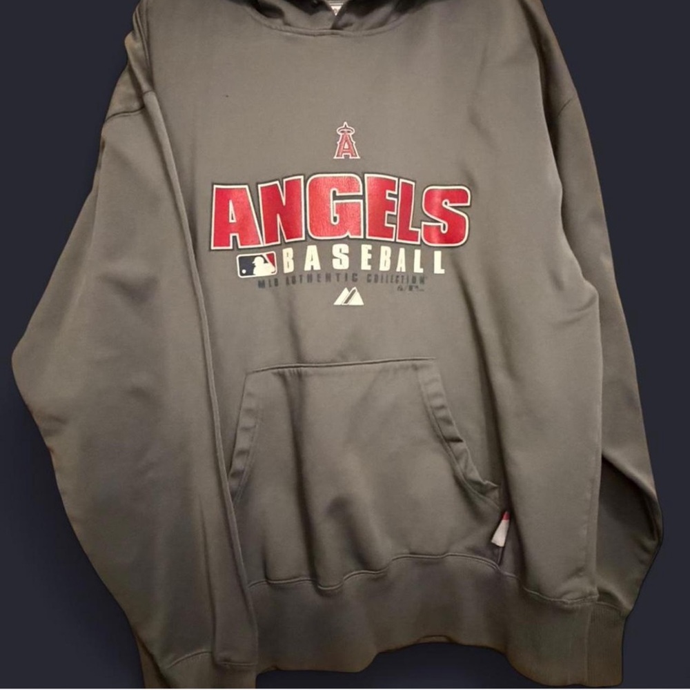 Majestic Gray Angels Baseball Hoodie